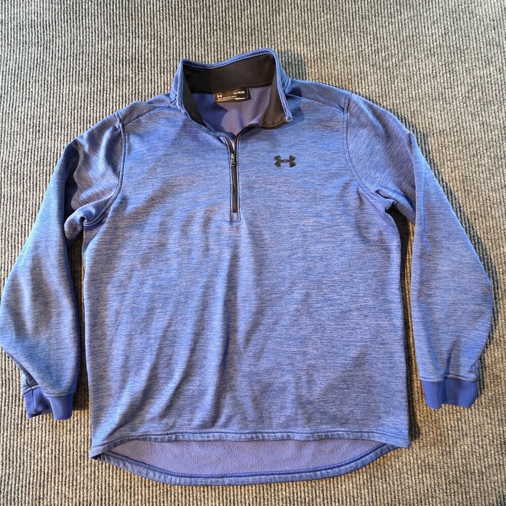Under Armour Pullover Men's XL Blue ColdGear Infrared 1/4 Zip Loose Top